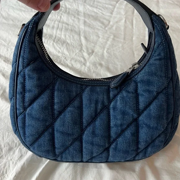 Coach Carmen Mini Denim Quilted Hobo/Crossbody Bag - Picture 3 of 13